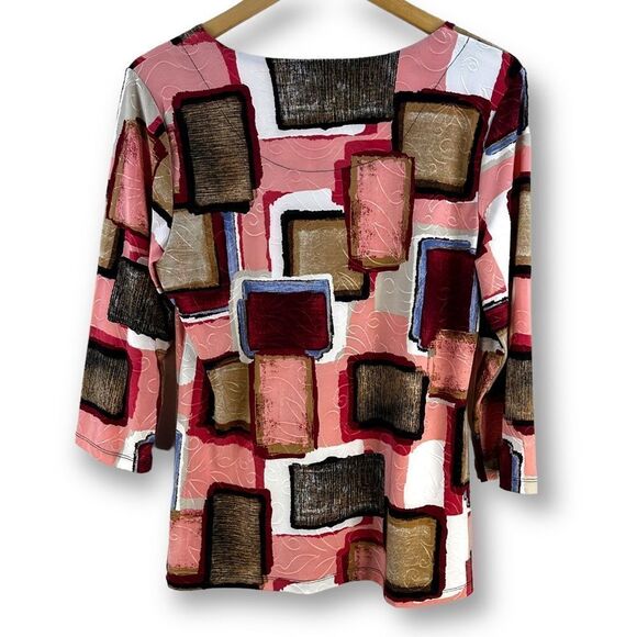 JM Collection abstract print tunic size M - Picture 2 of 11